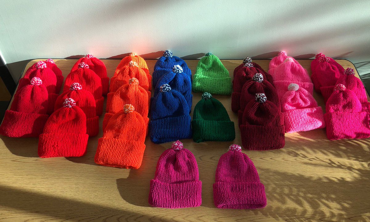 MoorheadSchools's tweet photo. Ellen Hopkins Elementary is thankful for all who have donated warm clothing to our school’s winter store so our students have the winter wear they need. Special thanks to Keith Kroke, who donated 30 bright &amp; colorful winter hats that he knit himself. #GratefulSpuds #SpudRecap2018 https://t.co/BlxSdX37Ql