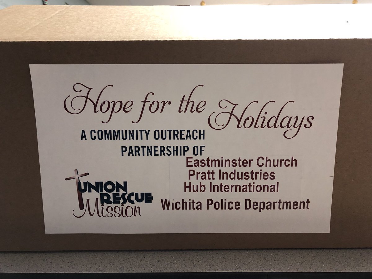 This past week we were blessed with the opportunity to provide families in need with holiday food boxes. With the help from our partners Hub International, @PrattIndustries <a href="/eastminsterICT/">Eastminster Church</a> , and the <a href="/WichitaPolice/">Wichita Police</a> who helped us deliver these boxes!