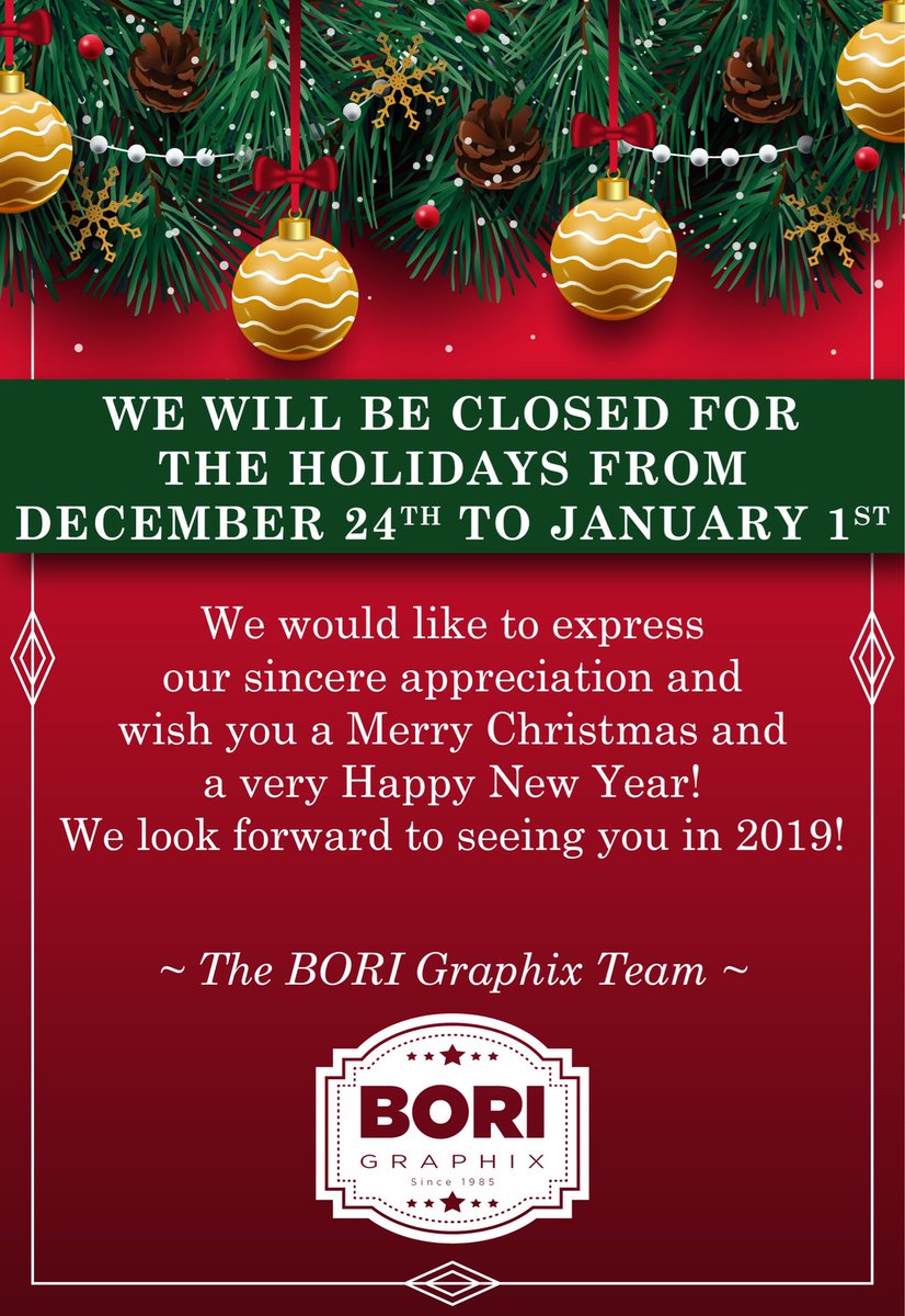 Merry Christmas and Happy Holidays from our BORI graphix family to yours.