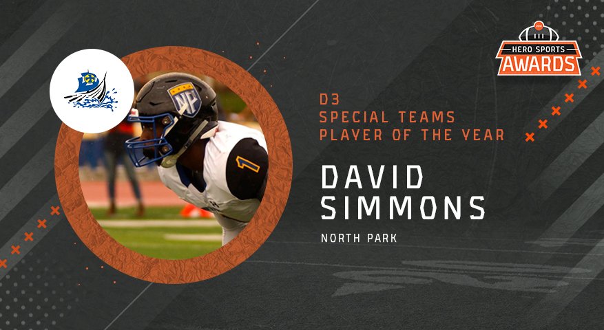 He was always special, but now it's official - David Simmons is the #D3FB Special Teams Player of the Year!!

--&gt;  hro.io/2S6ZlfX #NCAAD3