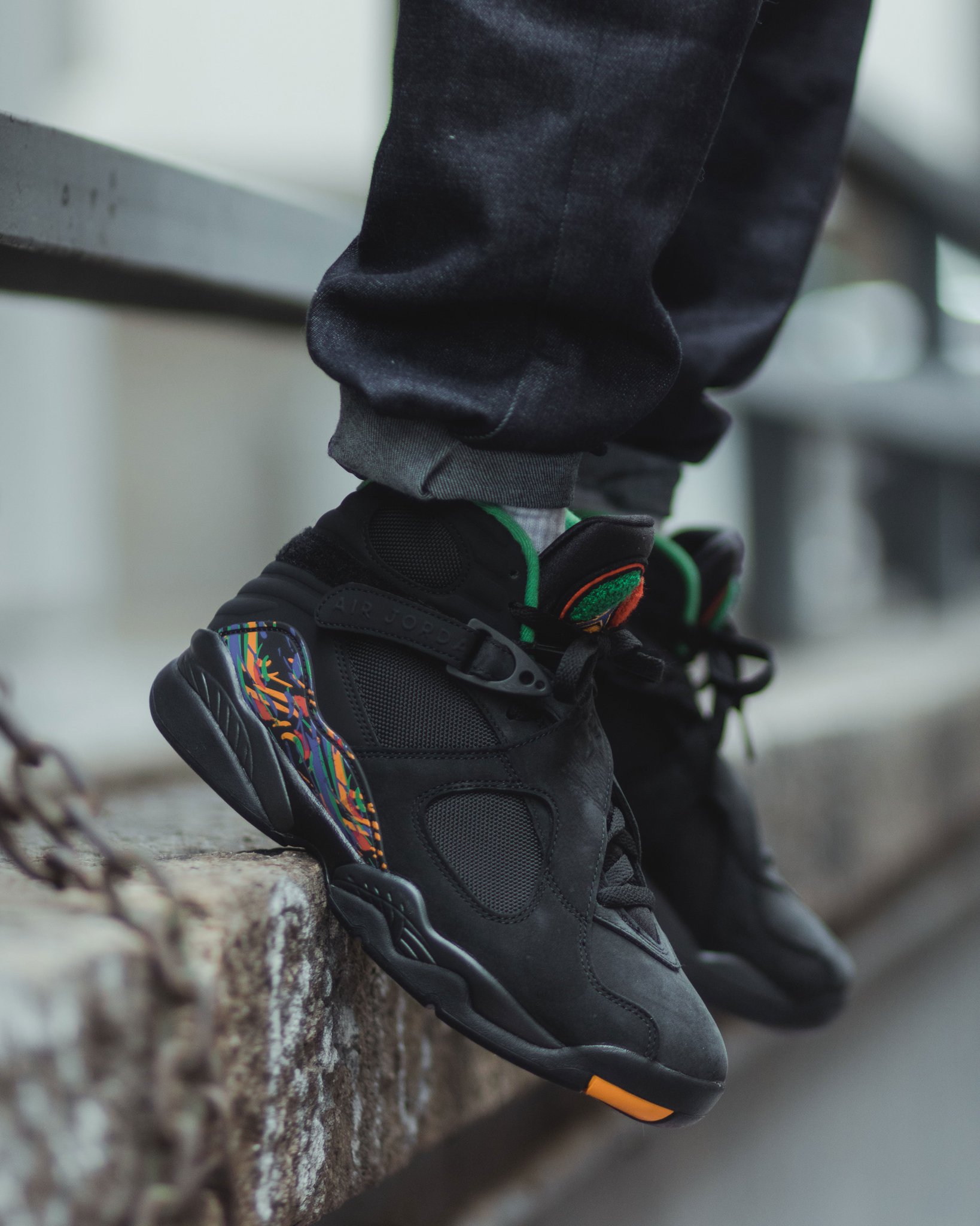 jordan 8 tinker air raid on feet