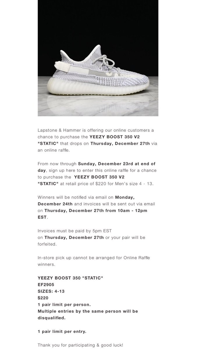 yeezy 350 reflective raffle