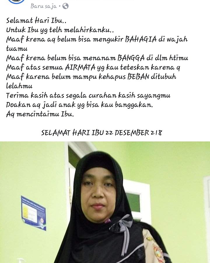 Muhamma36170381's tweet photo. Selamat hari Ibu 22 Desember 2018 https://t.co/rVVfeIsIYg