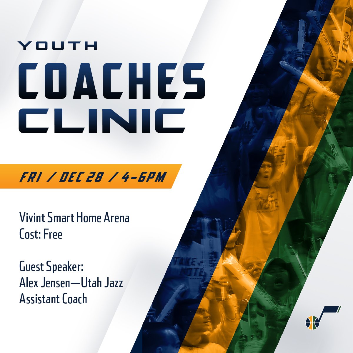 Come to @VivintArena for our @JazzYouth coaches clinic on December 28!  Details below ⤵️  » bit.ly/jazzcoachescli… https://t.co/YqJpc9u4A2