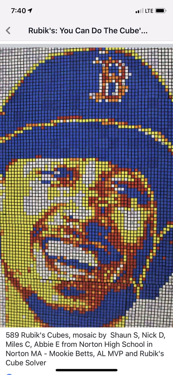 jenyoung0405's tweet photo. Our Mookie mosaic is the winner!  Thank you to all who voted!  @YouCanDoRubiks @mookiebetts @MagicOfBoston #nortoncubers https://t.co/nSEjDzNxB4