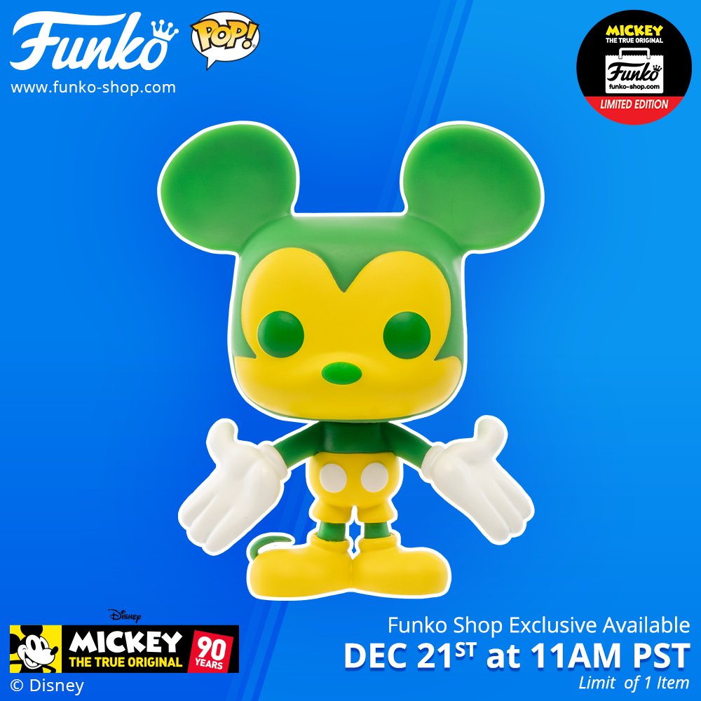 green and yellow mickey funko pop
