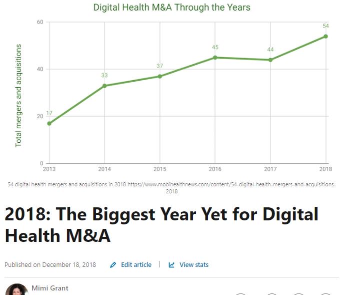 Read my latest blog '2018: The Biggest Year Yet for Digital Health M&As' bit.ly/2EDoACT #digitalhealth #healthcare #healthtech #ceo #ceos #ablorganization #abl #roundtables