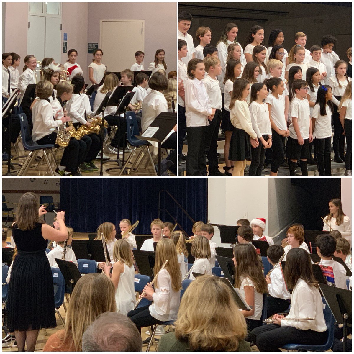 NC_Hawks's tweet photo. Amazing holiday music celebrations all over the district this week. Here are a few images from the Neil Cummins 5th Grade Band and Chorus concert. Huge thanks to @sparkschoolfoundation for making our music programs possible! #NCHawks #WeAreLCMSD #musiceducation https://t.co/Ea2DnZXO9g