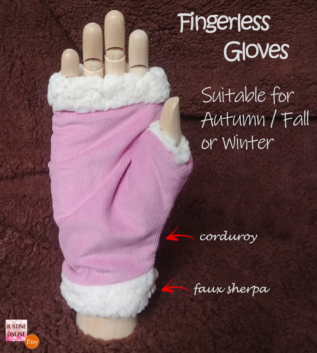 #gloves #fallgloves #autumngloves #womengloves #ladygloves #womenfashion #fauxsherpa #fingerlessgloves #corduroy Light Purple Corduroy lined with Faux Sherpa Autumn Fall Winter Keep Warm Handmade Fingerless Gloves Girls Women Fashion Accessories etsy.me/2EBOxTe via @Etsy