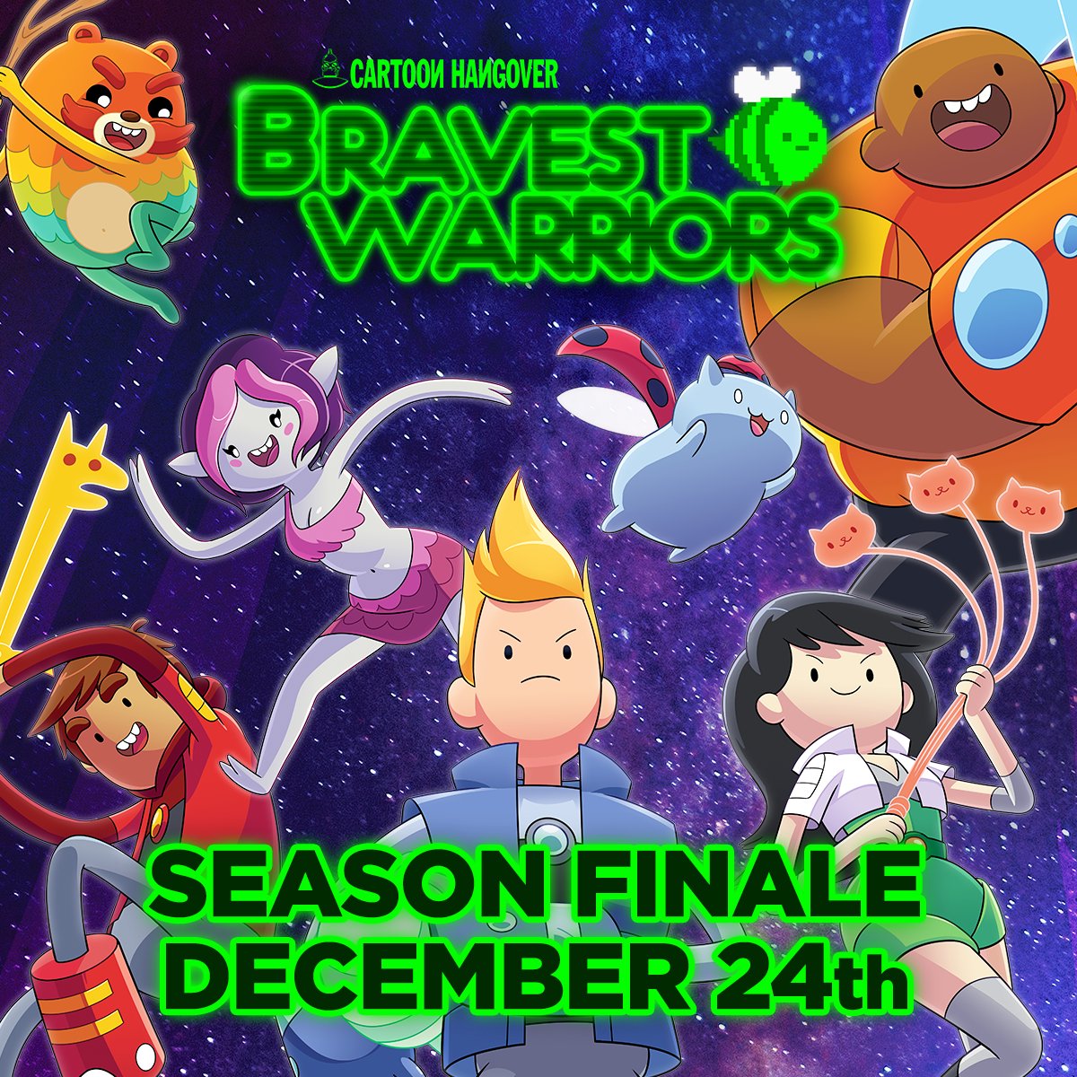 BravestWarriors's tweet photo. i cant wait for you to see the BRAVEST WARRIORS SEASON FIANLE ON DECEMBER 24TH. its going to be so much fun i hope we watch it together #ImCATBUG https://t.co/xz4ljOyos4