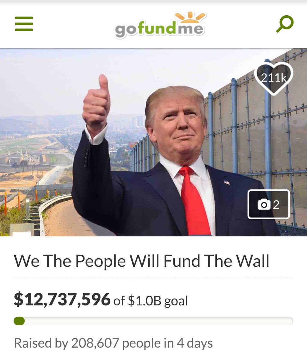 We The People Will Fund The Wall approaching $13 million