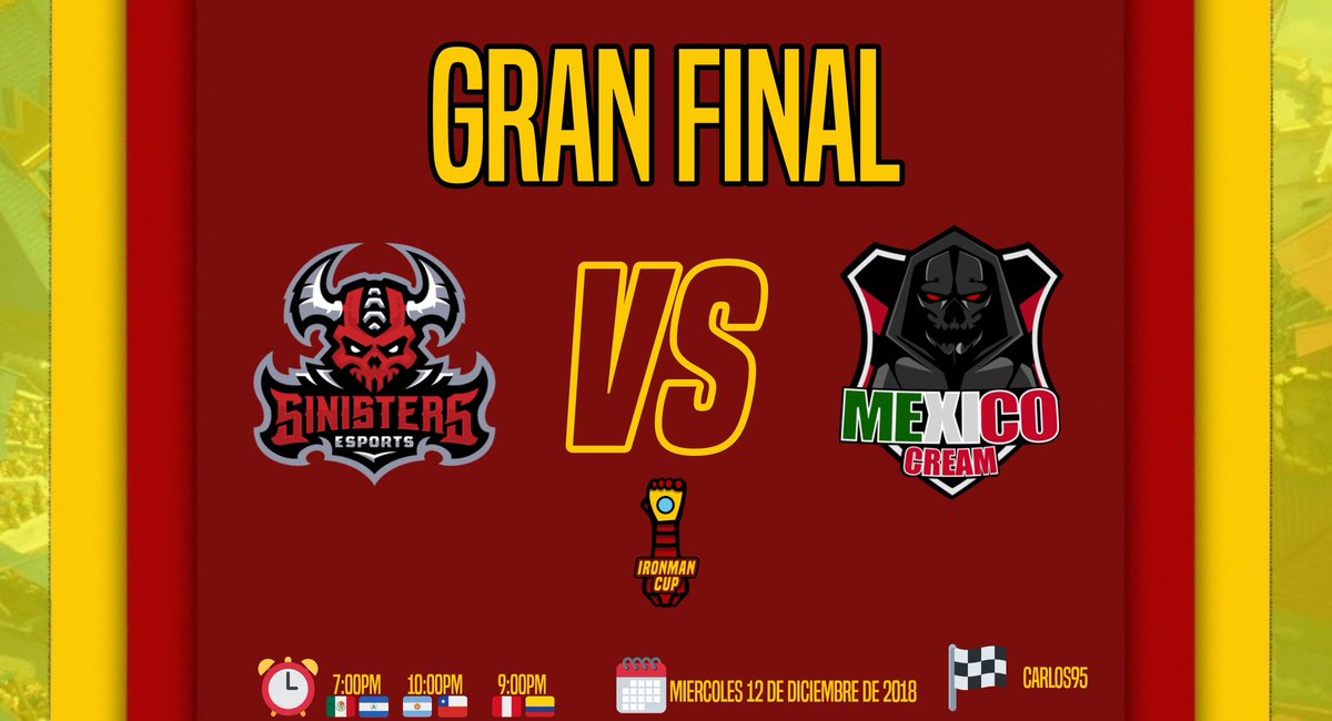 Confirmada la fecha y la hora de la final entre:
<a href="/SinistersCR/">Sardanápalos</a> 🆚️ @GuillermoCream 
Todos los horarios y la fecha en la imagen.