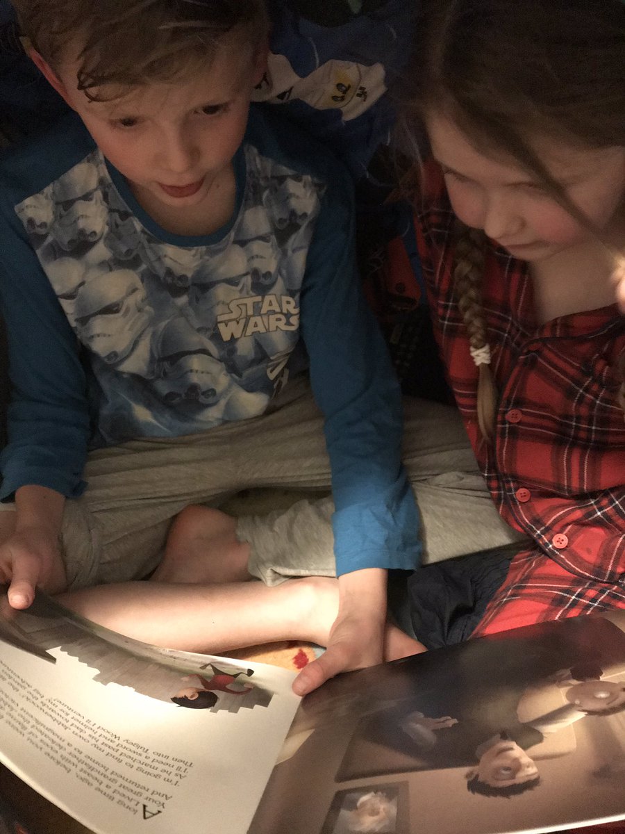 Year 5 Jupiter Reading Rocket Challenge - take a picture of yourself reading to your sister in a homemade den @somerspark5JB