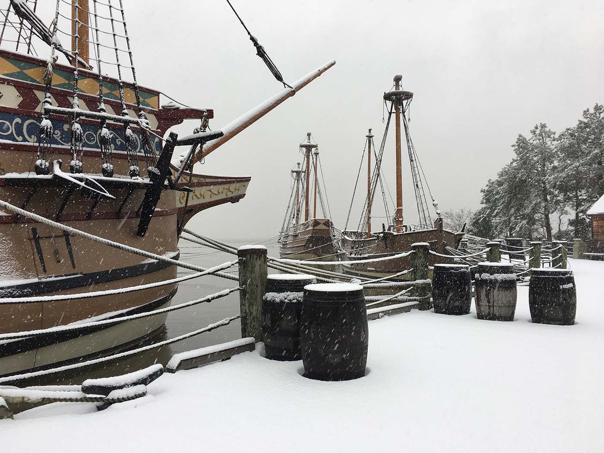 jyfmuseums's tweet photo. Snow is falling at Jamestown Settlement! Given anticipated snow accumulation this afternoon, the museum will close today at 2:30 p.m. The American Revolution Museum at Yorktown outdoor areas are closed this afternoon, but films and galleries remain open. https://t.co/rgbmiJ3Jn1