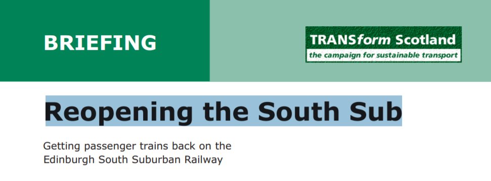 It is clear that costs involved with the Edinburgh South Suburban Railway are not the biggest problem. There are some logistics to sort out but mostly what is needed is to show the number of passengers it would serve and how many leave behind their cars.
transformscotland.org.uk/wp/wp-content/…