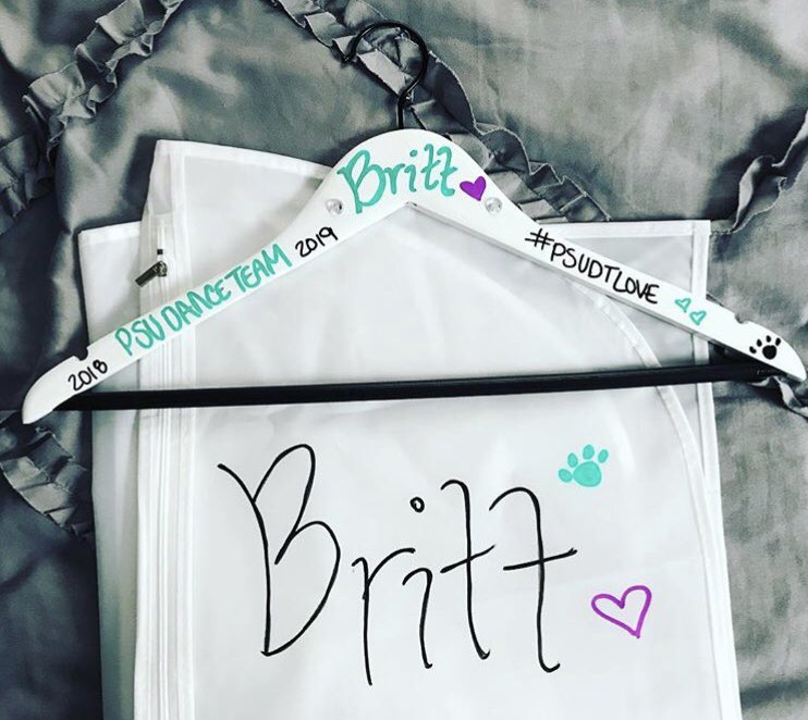 Our amazing coach gifted us with custom hangers and garment bags last night at our holiday party! We are so grateful and excited for Nationals! Thank you Lea, we all love you!!! #psudtlove #roadtonationals