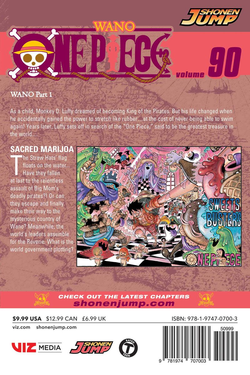 The One Piece Podcast Viz S Cover For Volume 90 Sacred Marijoa The Cover Has Wano As The Title For The Arc Instead Of New World Which Has Been Used Since