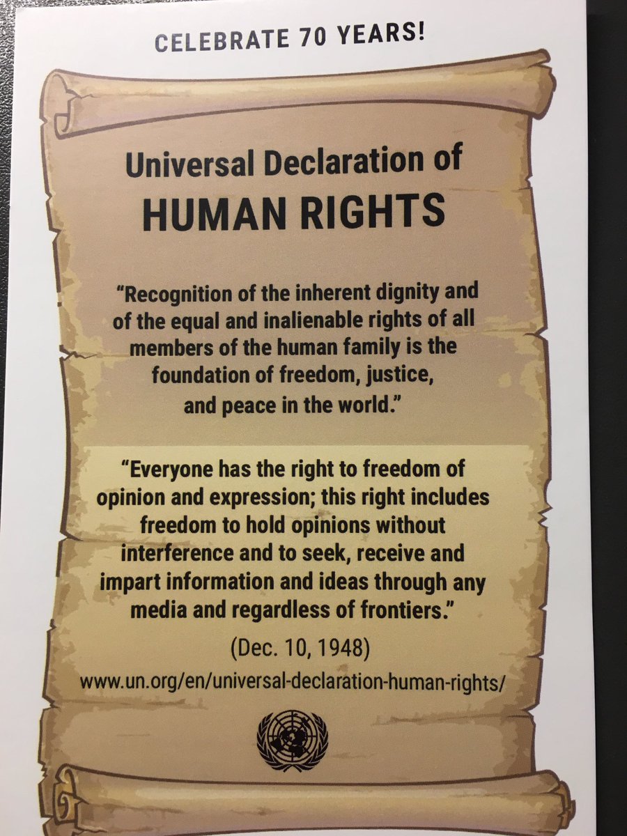 tizianarossett3's tweet photo. #GiornataInternazionaleDirittiUmani A 70 anni dalla #DichiarazioneUniversale le guerre non sono finite, i diritti molto spesso calpestati, la dignità sempre più offesa, ci crediamo o non ci crediamo? ⁦⁦@mackmeyer⁩ ⁦@HazelRoddam1⁩ ⁦@RaffaellaCitro⁩ https://t.co/DBzc8jTxil