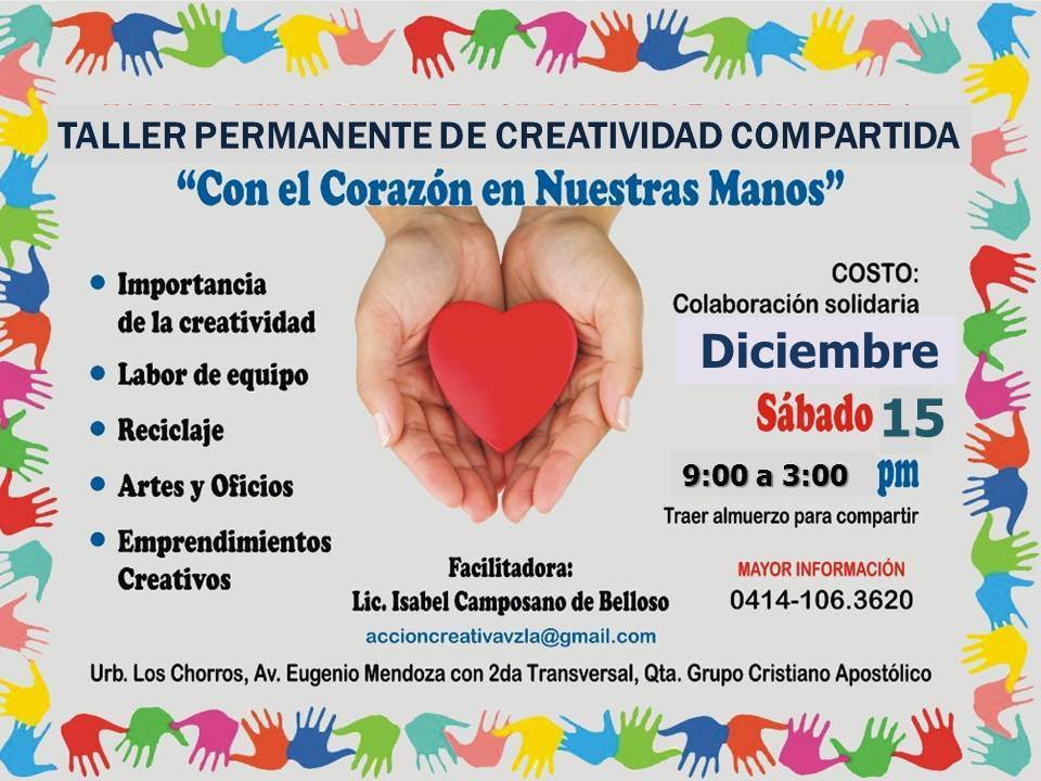 iscamposano's tweet photo. Les espero con @vidaproductivAC en @FamiliaGCA este sábado 15 de #Diciembre. #Taller permanente de #CreatividadCompartida. https://t.co/sPDr3UfUE3