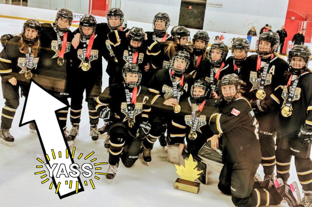 TimTierney's tweet photo. Exciting edge of the seat game watching my niece Maizie at the  #GCGHComp18 as they take the Bantam B divisions! CONGRATS!!!!! @GC_Girls_Hockey https://t.co/y2VDg4Zb6q