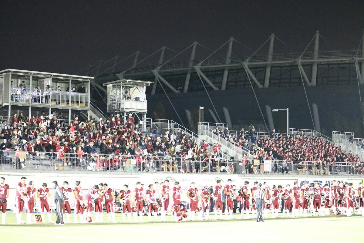 チャレンジマッチのお知らせ
12月15日（土）13時30分　キックオフ（予定） 
＠アミノバイタルフィールド　
VS　日本体育大学　トライアンファントライオン　 
（TOP8　0勝6敗　7位）
スタンドをマルーンカラーして、勝利の女神を呼び込みましょう！ 
皆様のお越しお待ちしております。