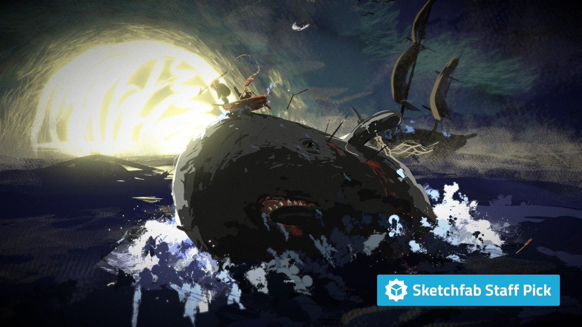 Sketchfab's tweet image. New staff pick: Moby Dick by @ericgiessmann. Check it out in #3D, #AR or #VR: bit.ly/2RB0DzB