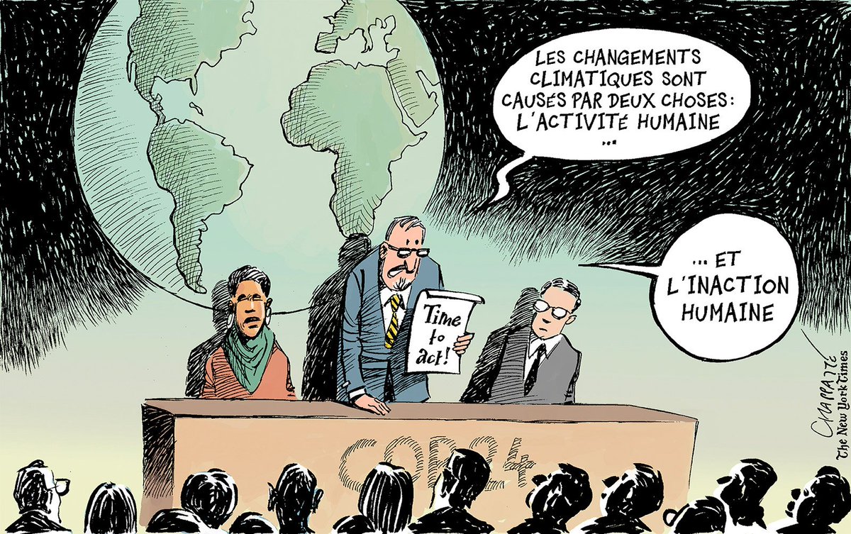 chappatte's tweet photo. Leçons sur le climat - © Chappatte dans The New York Times > https://t.co/JiD161QLph https://t.co/YoXuHHvp4C