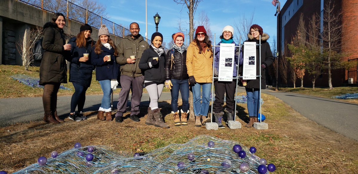 eastiegreenway's tweet photo. #FutureWATERS, the #ClimateArt exhibit on @eastiegreenway, is now closed. Several Eastie residents got to talk to the artist Carolina Aragon! Thank you @UMass_larp , @BSLAOffice, @MysticMyRWA, @BarrFdn and all other organizations and individuals who made this exhibit a success. https://t.co/jlx4LSBePy