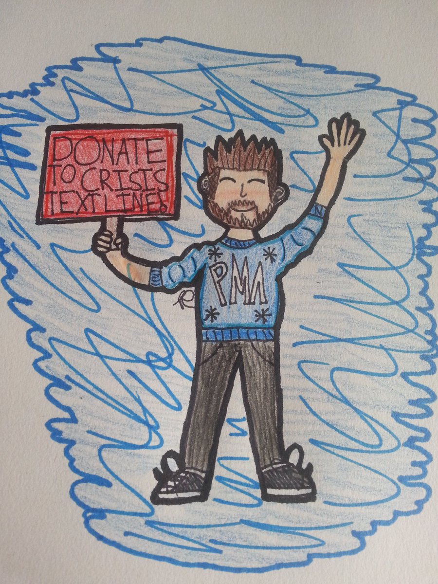aphanofyoutube's tweet photo. I made some fanart for #thankmas. Please go donate to crisis text line y'all. Thank you for doing what you do Sean. You and all of your guests are me hero's and saved my life. So thank you. DONATE TO CRISIS TEXT LINE AND BUY PMA MERCH EVERYONE!! ♡♡ https://t.co/CFIe8zljNE