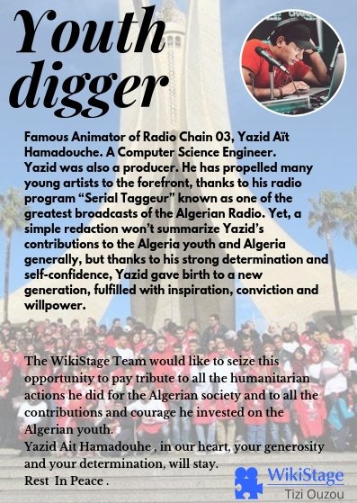 wikistagetizi's tweet photo. 🔺[ #WikiLeaders ] 🔺

▪Nous y revoilà 😍, un nouveau concept WikiStage intitulé WikiLeaders, Yazid Aït hamadouche, une personnalité qui s'est solennellement engagé à l'épanouissement de notre génération✨.
#WikiStageTiziOuzou #WikiStage #TiziOuzou #Colloque #ColloqueWikiStage https://t.co/z9RnVcsKGI