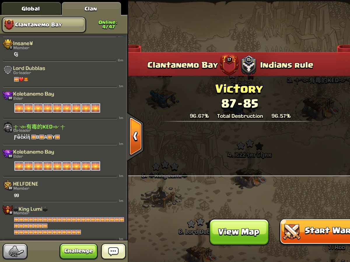 Another week another tough war. Keeping top of the AQ conference in #cwlapex and our 11s with a strong war 3-1. Gg <a href="/RuleIndians/">Indians Rule</a> best of luck and see you again in playoffs 🍀🌅🌅🌅<a href="/champwarleague/">Champions War League</a> Thank you to <a href="/Beansbrigade_/">Beansbrigade</a> for the live action 😘😍