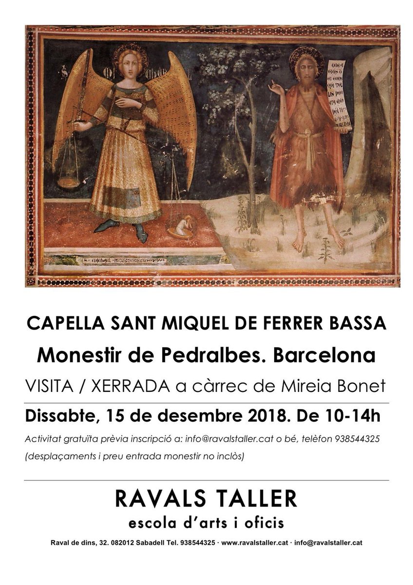 #ravalstaller #artsioficis #visitaguiada #xerrada #mireiabonet #capellasantmiqueldeferrerbassa #monestirdepedralbes #barcelona #dissabte15desembre
