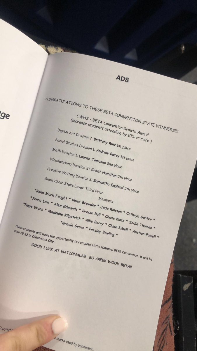 CWHSBetaClub's tweet photo. Check out this ad in the playbill for Its a Wonderful Life. 5 of our national qualifiers were a part of this production, and we couldn’t be prouder of them!! #makingbetagreata https://t.co/JzBKfYb4ba