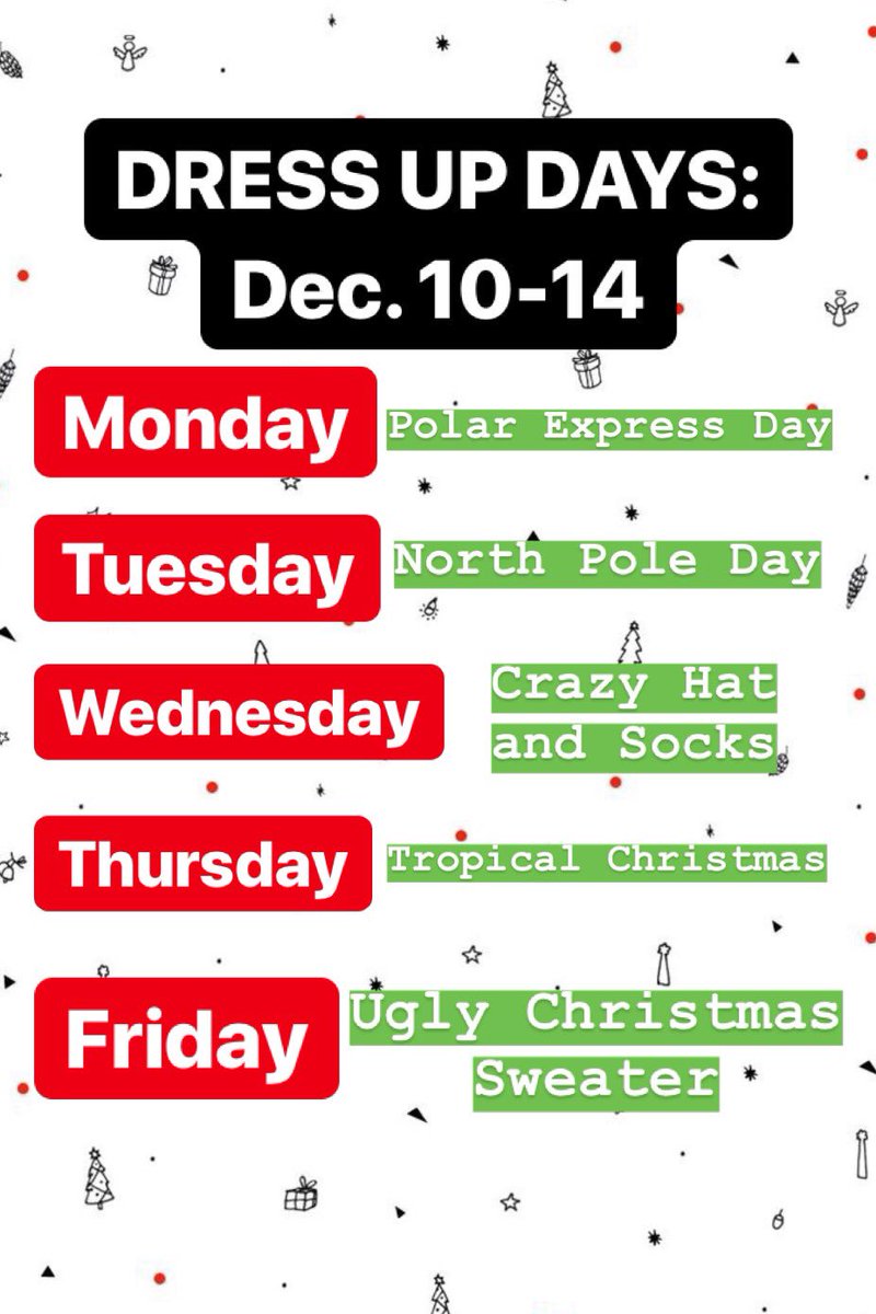 StuCo_SCHS's tweet photo. Don’t forget to dress up this week!! https://t.co/ATrLnpE18e