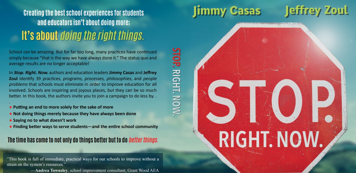 casas_jimmy's tweet photo. Yes!! Proud to announce the release of Stop. Right. Now. - The 39 Stops to Making Schools Better co-authored w/my partner @Jeff_Zoul Thank you for supporting me on my writing journey...book #4 in three years. #WCEDD #StartRightNow #Culturize #StopRightNow39 #IAedchat #leadership https://t.co/lvdh7h3Y18