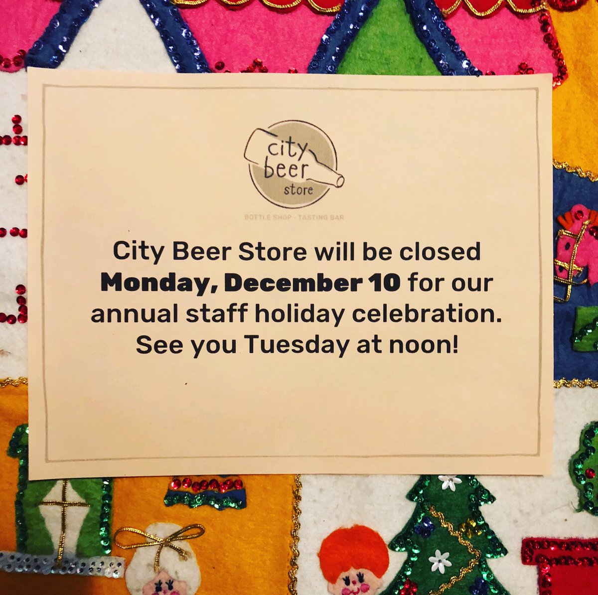 Please note that we will be closed tomorrow MONDAY, DEC 10th in order to catch some time together as a group and celebrate the end of a great year. 
Thanks for understanding and see you Tuesday!