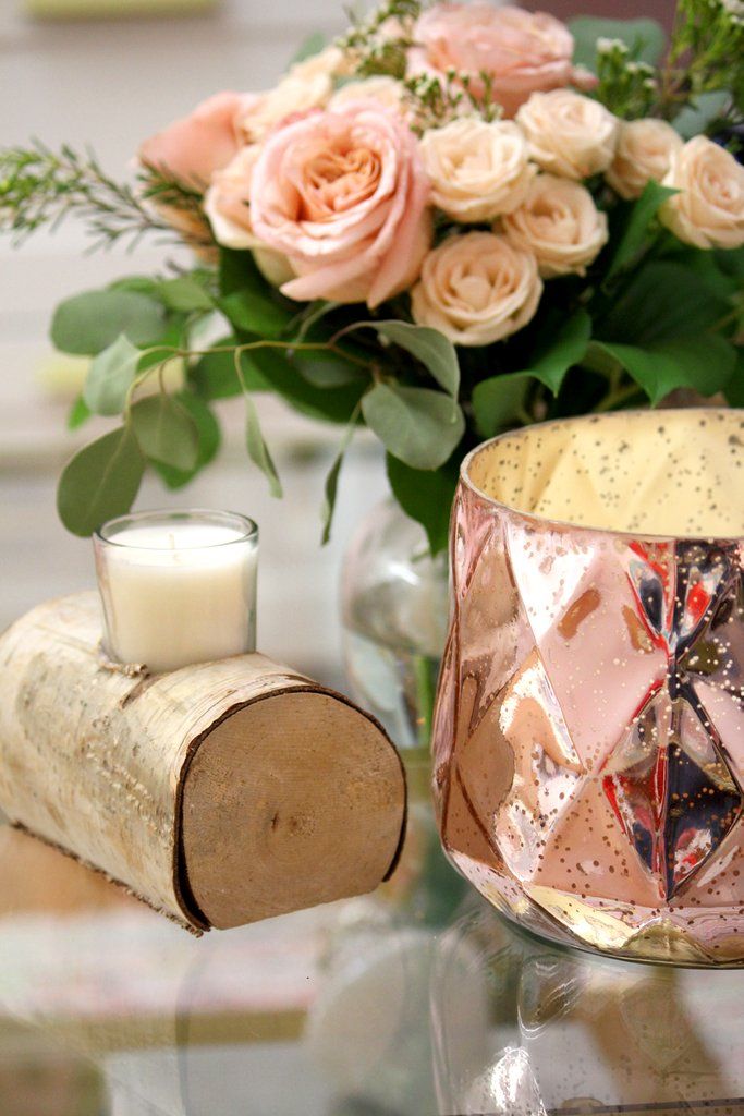 RT “Blush Blonde Design <a href="/DesignBlush/">Blush Blonde Design</a> <a href="/parties_bloom/">Parties in Bloom</a> 
Today’s #NaturalElement inspiration is this rustic, birch candle holder.  Adding a touch of rustic to ground a lot of glam gives this arrangement a bit of a boho chic vibe.  buff.ly/i5M57S