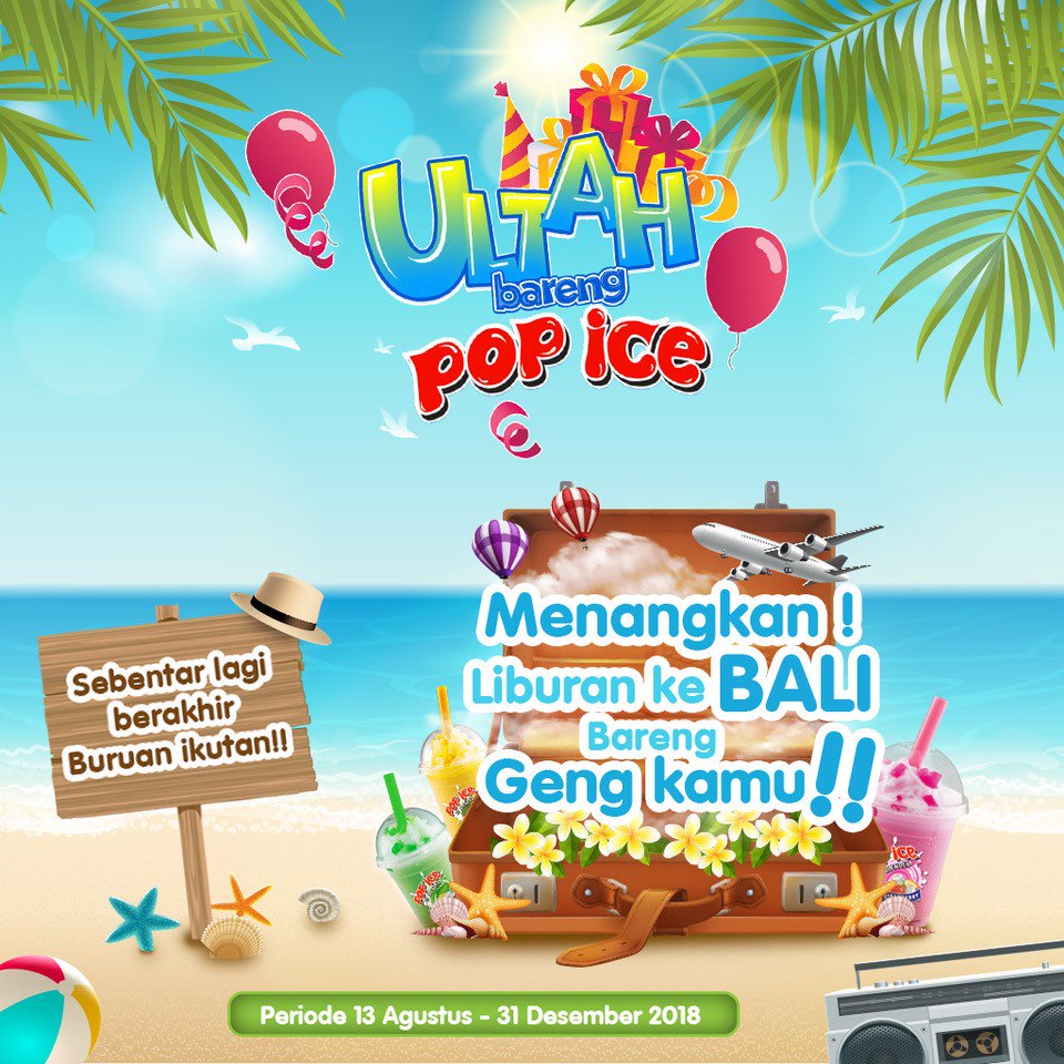 Sebentar lagi #UltahBarengPopIce berakhir loh, buruan daftar! Klik disini: bit.ly/2rruAGO
