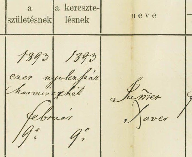 In it I can clearly read his name, his date of birth (I discover that it was on February 9, 1893), the date of his death (September 26, 1917) and in the "Remarks" section, a word that does not bode well: "Öngyilkosság".