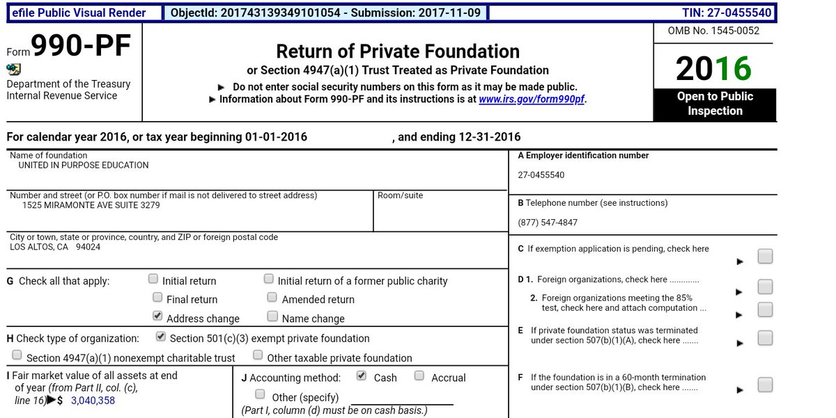 Furthermore, George Barna has been an uncompensated "Director" of Bill Dallas' United in Purpose Education (Private Foundation) from at least 2012 thru 2016! /32