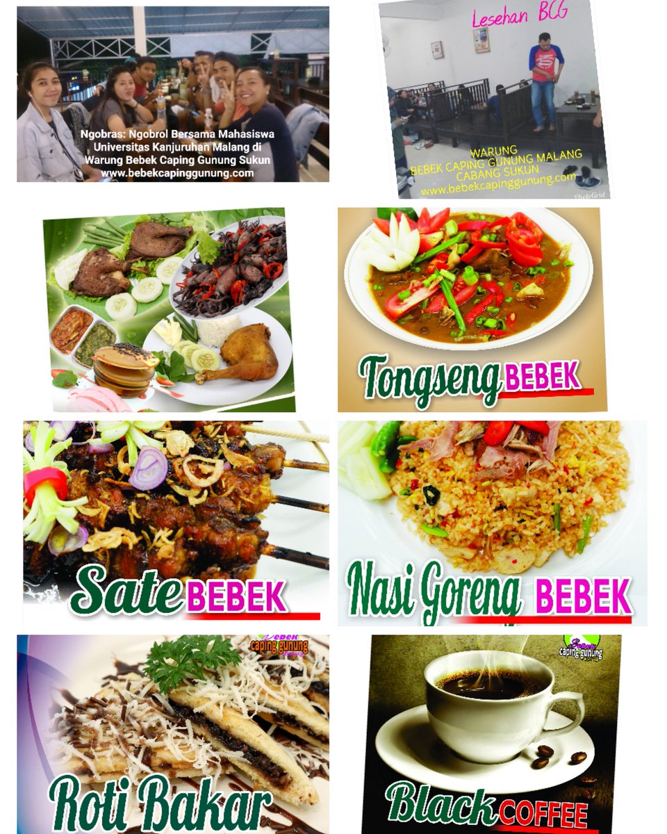 SWTani2's tweet image. Bebek Caping Gunung Malang:
1. Ruko Singosari Regency Kav 9 No. 6, Jl. Raya Mondoroko, Singosari Malang
Sebelah Utaranya Pusat Oleh-Oleh Khas Malang Java Strudel

2. Jl.S.Supriadi 138 A, Sukun-Mlg

3. Jl.Sigura-Gura Kav. 4 No. 1 Mlg
 
Info Order : 0341 560278
WA/SMS : 08113339555