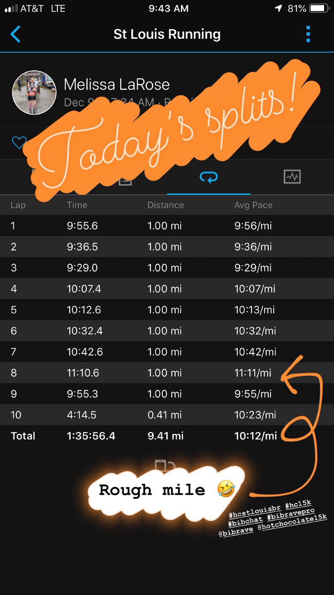 Had a rough 8th mile but overall I’m happy! #hcstlouisbr #BibRavePro #bibchat #hc15k #15k