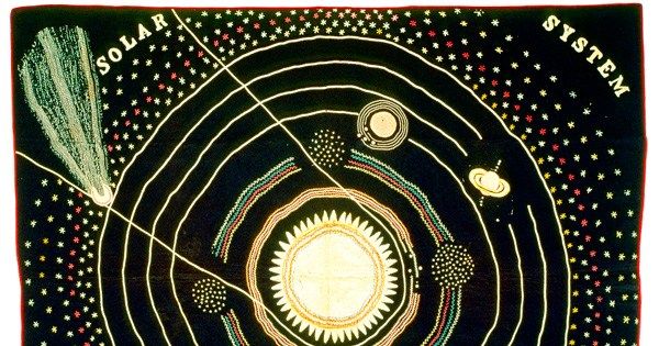 themarginalian's tweet image. In the 19th century, one young woman spent 7 years crafting a quilt of the Solar System to illustrate her astronomy lectures in an era when scientific education was largely unavailable to women brainpickings.org/2018/12/06/ell…