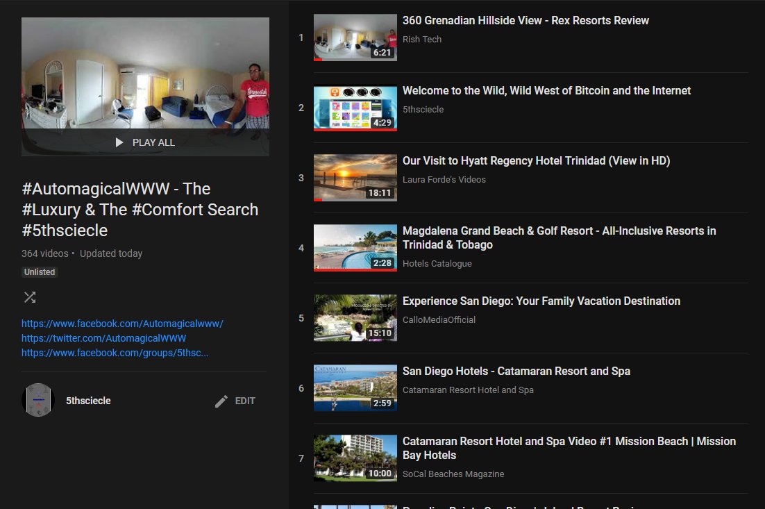 AutomagicalWWW's tweet image. #AutomagicalWWW - The #Luxury &amp;amp; The #Comfort Search #5thsciecle
youtube.com/playlist?list=…