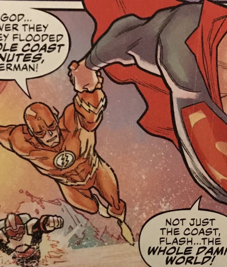 Adam_A_F's tweet image. #FlashFact: Barry Allen can run faster on water than Superman can fly thru the air.                                            
So why in the fuck is he letting Superman fly him by the hand?????