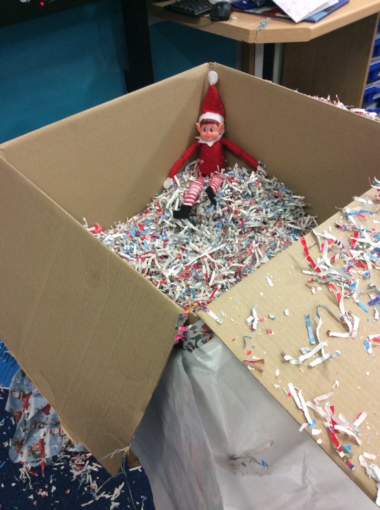 stbenedictswcps's tweet photo. Year 6 have had a very naughty visitor this morning! #GuessWhosBack #ChristmasChaos #ChristmasIsFun https://t.co/4szzlB8Vv2
