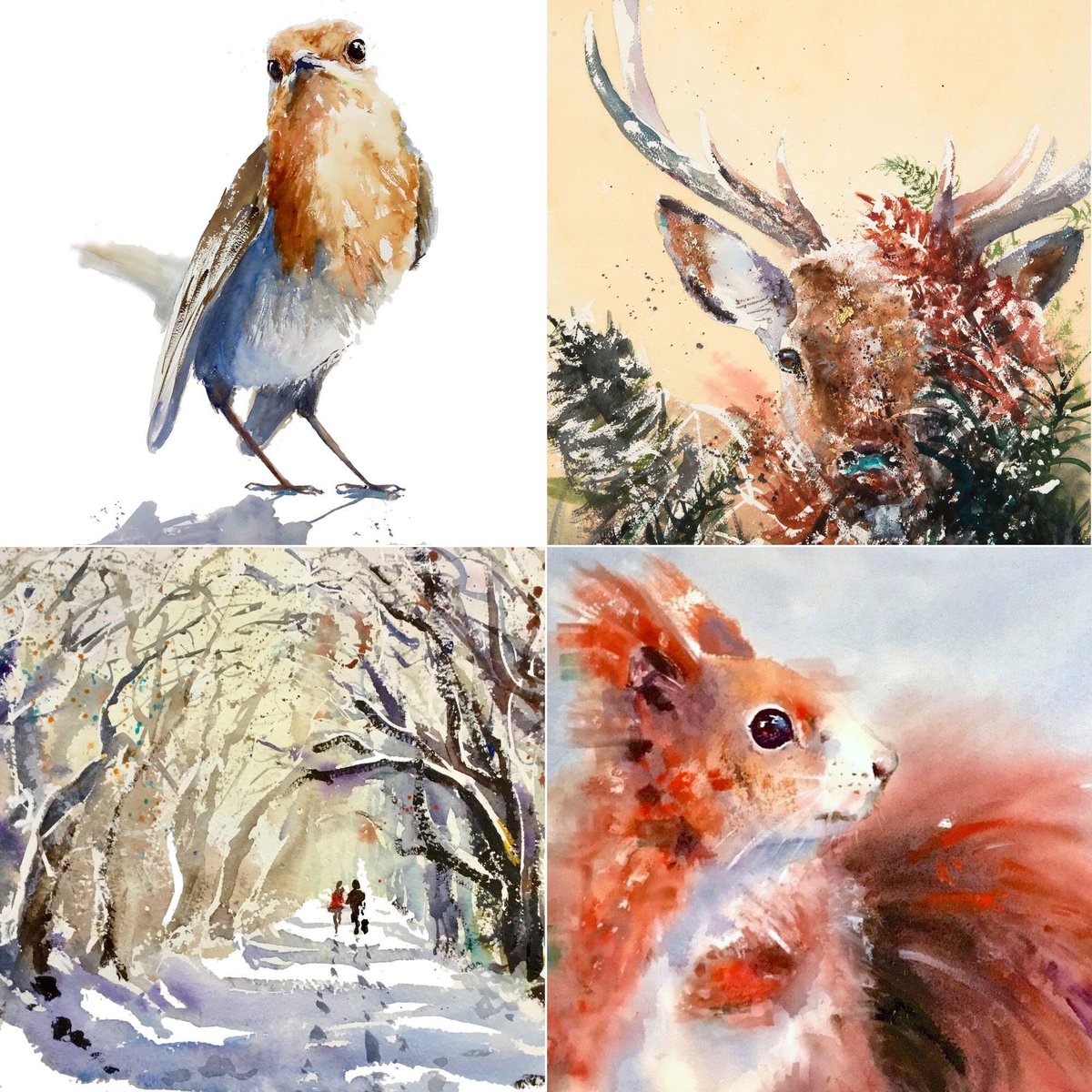 Finally feeling festive! I’ve updated my website with the remaining card packs for you fellow festive stragglers 😉. Last exhibition of the year done, a couple of gallery deliveries to make, then time to unwind for Christmas! karenthomaswatercolour.com/shop-5 #christmas #card #devonartist