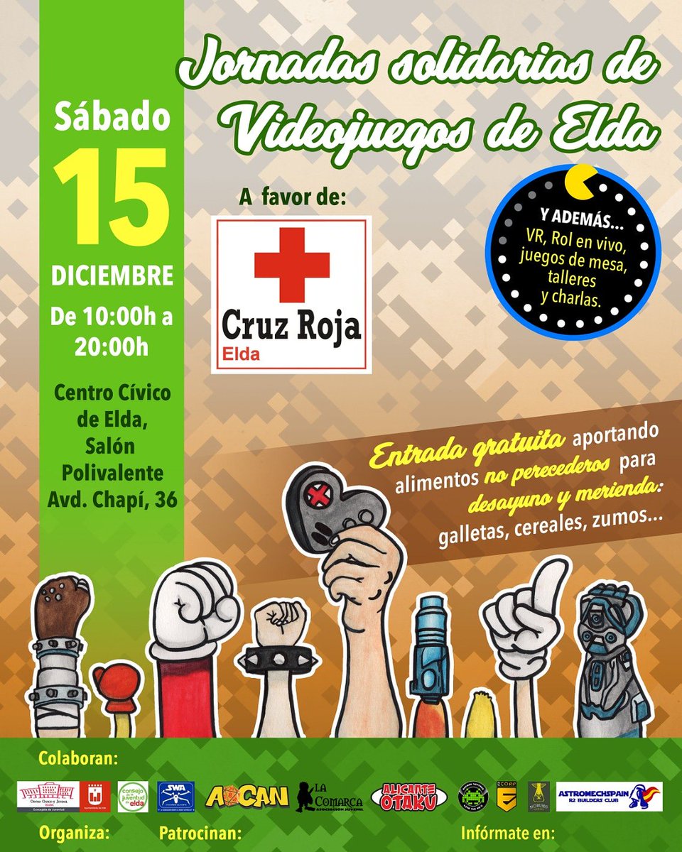 Ya tenéis toda la información de las Jornadas Solidarias de Videojuegos de #Elda 

m.facebook.com/events/6232902…