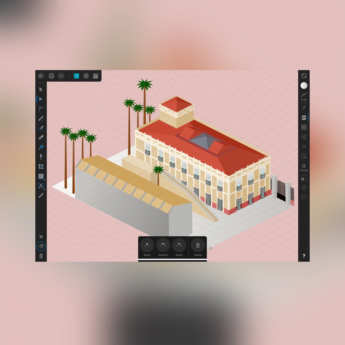 mikelmats's tweet image. Studying time 
.
.
.
.
.
.
.
.
#workinprogress #trabajoencurso #isometricmap #mapaisometrico #affinitydesigner @affinitybyserif making in @apple #iPadPro with #Applepencil #palace #palacio #school #escuela #palmtrees #palmeras
