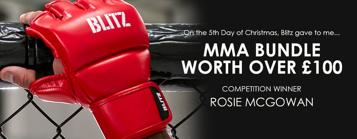 BLITZSPORT's tweet photo. DAY 5 COMPETITION WINNER: @RosieMcGowan1
A big thank you to all those that took part in our competition last week to win a Blitz MMA Bundle worth over £100! #winner #mma #competition https://t.co/VbyYEkEuvH